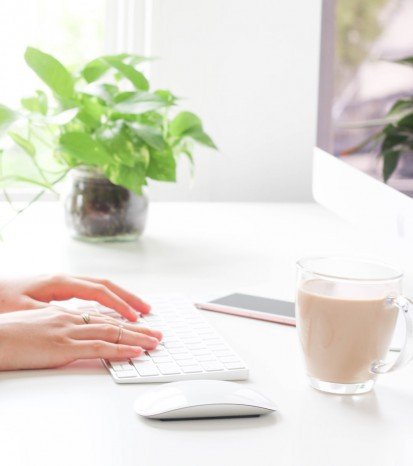 A person working at a computer